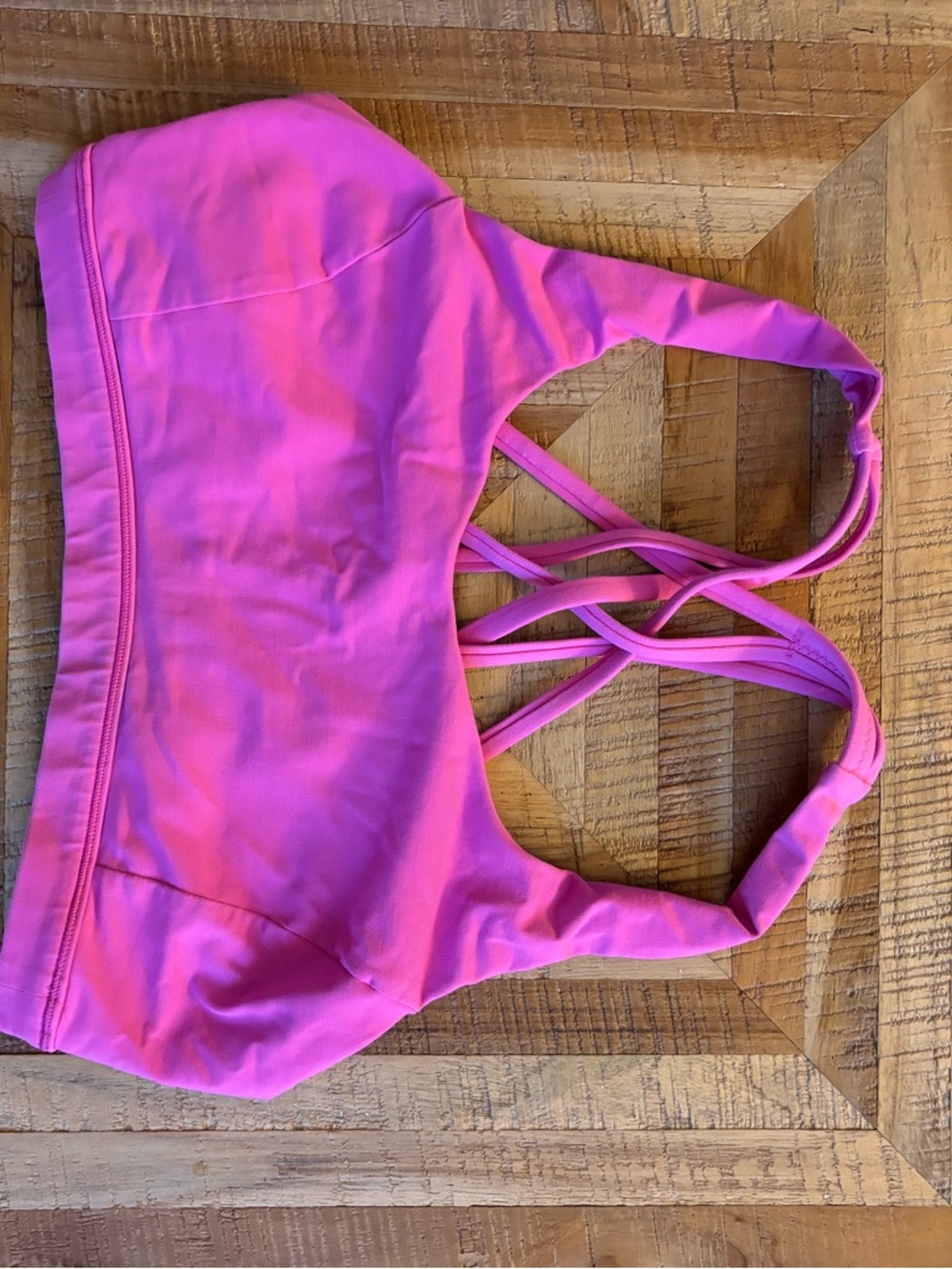 Pink Strappy Sports Bra Lululemon